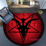 Pagaminta KLR Satanic Rug Namų dekoratyvinis apvalus kilimas Mink&scaron;tas mados plotas Kilimėliai Miegamojo Neslystantis grindų kilimėlis Kėdės kilimėlis Evil Carpet 60cm