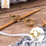 2vnt/rinkinys Naujas gaminys nėrimo mezgimo žiedas reguliuojamas rodomuoju pir&scaron;tu audimo uodegos žiedo nėrimo įrankis 2pcs