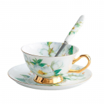 Bone China kavos puodelio ir lėk&scaron;tučių rinkinys Keraminis vandens puodelis su &scaron;auk&scaron;tu arbatos rinkinys one set