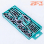 Madingas 20 vnt. / rinkinys metrinis rankinis sriegimo ir &scaron;tampavimo rinkinys M3-M12 Sraigtiniai sriegio kai&scaron;čiai Tiesūs kūgio slankiklio įrankiai