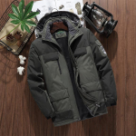Prekinis ženklas Winter Parkas Vyri&scaron;kas &scaron;iltas storas vėjui atsparus striukė Vyri&scaron;kas kokybi&scaron;kas kelių ki&scaron;enių paltas su gobtuvu Vyri&scaron;ki vandeniui atsparūs vir&scaron;utiniai drabužiai M -9xl