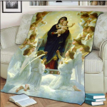 Mergelė Marija ir Jėzus Antklodė Biuras Namai Žygiai I&scaron;kylos Stora Antklodė Madingas Lovatiesė Flanelinė Antklodė Mesti Antklodė 100x125cm (40x50inch)