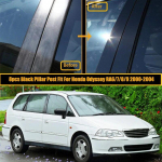Blizgūs juodi automobilio durų apdailos statramsčio stulpeliai, skirti Honda Odyssey RA6 7 8 9 2000 2001 2002 2003 2004 Vir&scaron;elio lipdukai Langų apdaila