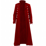 Viduramžių steampunk retro gotikos paltas, vėjo striukė Viktorijos laikų uniforma, ilgos dalies vyri&scaron;ki paltai Cosplay kostiumai XL raudona
