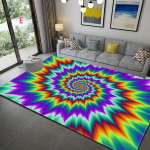 &bdquo;Vortex Illusion Carpet&ldquo; įėjimo durų grindų kilimėlis Abstraktus geometrinis optinis kilimėlis, neslystantis grindų kilimėlis, svetainės dekoro kilimėlis