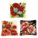 3 vnt. &bdquo;Pasidaryk pats&ldquo; nėrimo siūlų rinkiniai, Rankdarbių kilimo nėrimo kabliuku rinkinys, neužbaigtas nėrimo kilimas