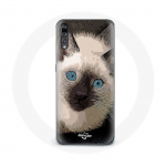 Coque pour Huawei P20 Chat Siamois Noir et blanc aux Yeux Bleus