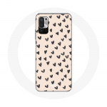 Coque pour Xiaomi Redmi Note 10 5G Fond de texture abstraite coeurs noirs