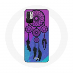 Coque pour Xiaomi Redmi Note 10 5G Attrape R&ecirc;ve Noir Fond Bleu et Violet