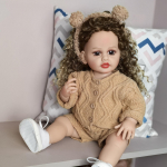 Mados garbanos plaukai Reborn Baby Dolls 55 cm Mergaičių kostiumas Rankų darbo kostiumas KEIUMI mados lėlės modelis vaikams gimtadienio Kalėdų dovanos 22 inch about 55 cm