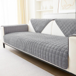 Vienspalvis neslystantis sofos užvalkalas, storas mink&scaron;tas pliu&scaron;inis sofos pagalvėlės rank&scaron;luostis, skirtas svetainės baldams. 110x180cm tamsiai pilka spalva