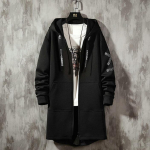 Streetwear moteri&scaron;ka pavasarinė striukė Nauja Harajuku laisvalaikio plonas paltas moteri&scaron;kas hiphopo vėjo striukė ilga moteri&scaron;ka striukė XXL juoda