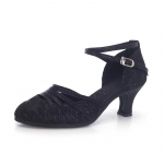 5 spalvų moteri&scaron;ki Lotynų Amerikos &scaron;okių batai Ballroom Tango Salsa Batai vakarėliui moterims, 5,5 cm auk&scaron;takulniai 37 juoda