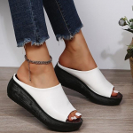 Mados Moteri&scaron;kos Odinės &Scaron;lepetės Baltos Ladias Retro Retro Peep Toe Platforma Batai Klumpės Užsegamas sandalai Plei&scaron;tai Sandlai Zapatos Batai 41