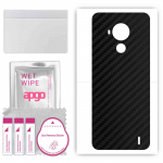apgo Protective Skin Sticker for the back compatible with Nokia C30, Wrap Film, Foil, Vinyl - Pattern Carbon Black