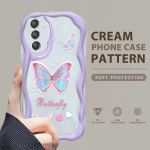 Mielas animacinio ra&scaron;to kreminės tekstūros korpusas, banguotas kra&scaron;tas, mink&scaron;tas silikoninis dangtelis, skirtas Samsung Samsung A02 balta