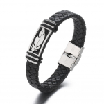 Vintažinės austos vyri&scaron;kos plunksnos apyrankės i&scaron; nerūdijančio plieno Skorpiono apyrankės papuo&scaron;alai Feather bracelet juoda