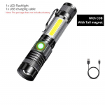 Ne&scaron;iojamas LED žibintuvėlis Magi&scaron;kas siurbiamasis žibintuvėlis Galinga lempa, atspari vandeniui Žibintas, priartinamas žibintuvėlis USB blykstės lemputė A-Flashlight, USB