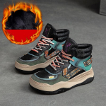 &bdquo;Johnature&ldquo; natūralios odos suvarstomi batai moteri&scaron;ki sportbačiai mi&scaron;rių spalvų retro stiliaus laisvalaikio patogūs sportbačiai su platforma 39-Plush juoda