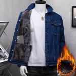 Plius Velvet Thick Denim Striukė Vyri&scaron;ka rudens ir žiemos &scaron;ilta striukė didelio dydžio 6XL medvilniniai drabužiai Trend Atspari &scaron;alčiui pamink&scaron;tinta striukė