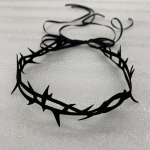 Thorns Velvet Choker karoliai moterims Vintažinė raktikaulio grandinėlė, gotikiniai mergaičių kaklo papuo&scaron;alų priedai juoda