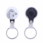 Saluki, persų kurtas, arabų skalikas, gazelių skalikas I - raktų pakabukas su &scaron;uns portretu, pakabukas su prekės ženklo Art-Dog grafika