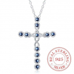 Naujas atvykimas Fashion Cross Kaklo papuo&scaron;alai Ture 100% 925 Sterling Silver Crystal CZ Pakabukai karoliai moterims Dailūs papuo&scaron;alai