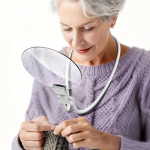 5X didinamasis stiklas su 5,12 colių skersmens didinamuoju lę&scaron;iu, laisvų rankų režimu naudojamas didinamasis stiklas, reguliuojamas didinamasis stiklas su stovu ant kaklo senjorams, silpnaregiams