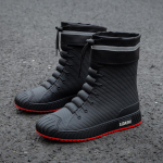 Atsparūs vandeniui lietaus batai vyrams Guminiai batai žvejybai vyras galoshes PVC kulk&scaron;nies vandens batai, vyri&scaron;ki darbo saugos batai Botas De Lluvia 36 black