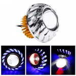 1vnt Automobilio motociklo priekinio žibinto blykstės prožektorius DRL Halo lempa Dviguba LED Angel Devil Eyes priekinio žibinto projektoriaus objektyvas tolimosios / artimosios &scaron;viesos
