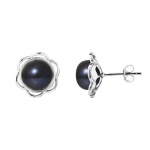 PERLINEA - Boucles d'Oreilles - Fleur Perles de Culture d'Eau Douce - Argent 925 Milli&egrave;mes - Bijoux Femme
