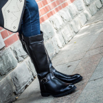 Britų vyri&scaron;ki juodi odiniai auk&scaron;ti batai ant kelių Desiger užtrauktuku ilgi motociklo batai senoviniai Cosplay scenos botas laisvalaikio komfortas Zapatos 41