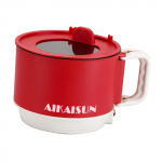Elektrinė kar&scaron;to puodo buitinė neprideganti ne&scaron;iojama elektrinė viryklė 1,5 l avižinių dribsnių koldūnų sriubos kiau&scaron;iniams kepti raudona juoda spalva