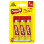 Carmex Moisturizing Classic Stick Lip Balm 4.25g, classic, 3 packs red