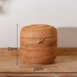 Rankomis austa rotango laikymo dėžutė su dangteliu, arbatos ir maisto indelis, Kongfu arbatos rinkinys, duonos ir vaisių krep&scaron;elis su dangteliu, Puer arbatos mai&scaron;elių organizatorius