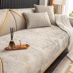 Prabangios lazerinės auksinės sofos pagalvėlės Svetainės Auk&scaron;čiausios klasės modernios žieminės neslystančios sėdynės rank&scaron;luostis &bdquo;Four Seasons&ldquo; universalus porankio rank&scaron;luosčio užvalkalas 90*160CM