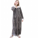 Rudens ir žiemos flaneliniai užtrauktukų chalatai moterims poroms, naktinės suknelės, madingi &scaron;ilti dideli atlapai, kimono, pailginantys, sustorinantys chalatą 3XL