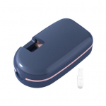 Tablečių dėžutės laikiklis su pjaustytuvu, maisto klasės BPA, be daugiafunkcio kompakti&scaron;ko dizaino ne&scaron;iojamasis kelioninis tablečių dėklas mėlyna