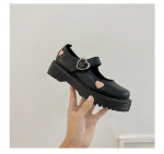 Rožinis &Scaron;irdies Mozaika Moteri&scaron;ki Lolita Batai Briti&scaron;ko Stiliaus Mada E Mergaitės Mary Janes Rudeninis PU Sagtis Platforma Zapatillas Mujer 35 matinė juoda spalva
