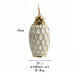 Aukso kra&scaron;teliu keramikinė vaza imbiero indas laikymo indas vintažinė porcelianinė vaza smailus dangtelis laikymo indas gėlių vaza namų dekoracija ornamentas