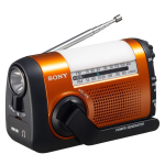 Sony Radijas nuo stichinių nelaimių FM Rankinis krovimas Oranžinis D ICF-B09 FM/AM/Wide Suderinamas, Suderinamas, ICF-B09 oranžinė