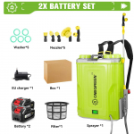 ONEGREEN 20L Elektrinis purk&scaron;tuvas Ličio purk&scaron;tuvas Sodo drėkinimo purk&scaron;tuvas Skaitmeninis ekranas Ne&scaron;iojami belaidžiai žemės ūkio įrankiai, skirti Makita 18v akumuliatoriui 2 Battery EU Plug