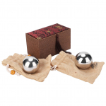 2 vnt. Rankinis plieninis rutulys Solidus 304 nerūdijantis plienas Reabilitacijos pratimai Fitneso masažo įrankis 50 mm skersmens