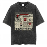 &bdquo;Radiohead&ldquo; mar&scaron;kinėliai, klasikiniai retro roko grupės mar&scaron;kinėliai su grafika, dideli, kokybi&scaron;ki medvilniniai vyri&scaron;ki ir moteri&scaron;ki gatvės stiliaus mar&scaron;kinėliai trumpomis rankovėmis. L