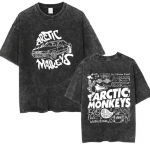 Retro roko Arctic Monkeys muzikos albumas Graphic TShrit Couple Vintage Washed Oversized mar&scaron;kinėliai trumpomis rankovėmis M