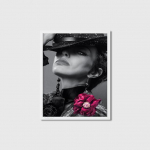 Raudonos gėlės Mada Gražios moters portretas Drobės tapyba Plakatas Juodai baltas Skandinavi&scaron;kas Modernus Gėlių Plunksna Sienų menas Namų dekoras Be rėmo 21*30cm No Frame