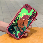 Mink&scaron;tas silikoninis kvadratinių kopėčių spausdinimo ra&scaron;tas telefono korpusas, pilnas dangtis, fotoaparatas, atsparus smūgiams, guminis dėklas, skirtas iPhone Infinix Tecno OnePlus OnePlus 8T+ 5G tamsiai raudona spalva