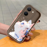 Mink&scaron;tas silikoninis kvadratinių kopėčių spausdinimo ra&scaron;tų telefono korpusas, pilnas dangtis, fotoaparatas, atsparus smūgiams, guminis dėklas, skirtas Vivo Vivo V21S 5G balta