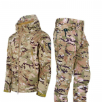Armijos kamufliažiniai kostiumai kari&scaron;ki taktinė striukė + kelnės Vyri&scaron;ki Soft Shell vandeniui atsparūs vėjui medžiokliniai drabužiai žygiams laipiojimo kostiumai žieminiai paltai su gobtuvu S