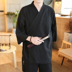 Tvirtas vyri&scaron;kas kimono japoni&scaron;kas gatvės drabužis Vyri&scaron;kas vyri&scaron;kas japoni&scaron;kas drabužis mar&scaron;kiniai Palaidinė Korėjieti&scaron;ki drabužiai megztiniai XXXL juoda